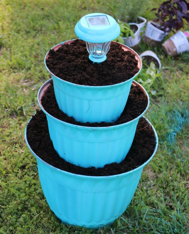 DIY Flower Pot Solar Light Planter