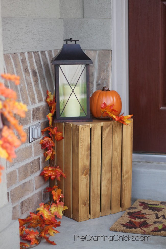 Farmhouse Themed Fall Porch Decor