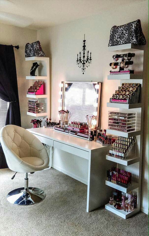 Lavish White Makeup Vanity