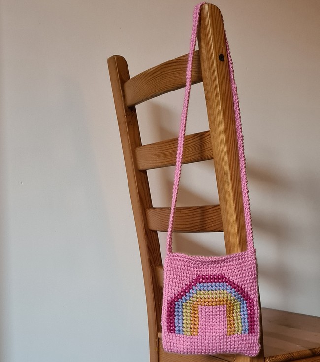 Rainbow Tunisian Bag