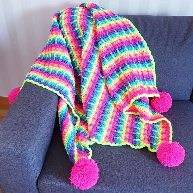 Rainbow Waffle Blanket