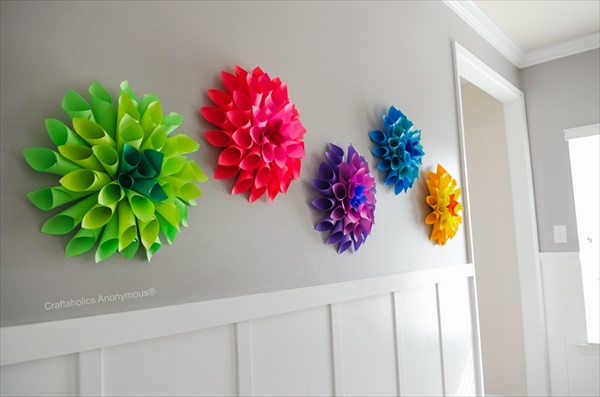 Rainbow paper flower passing