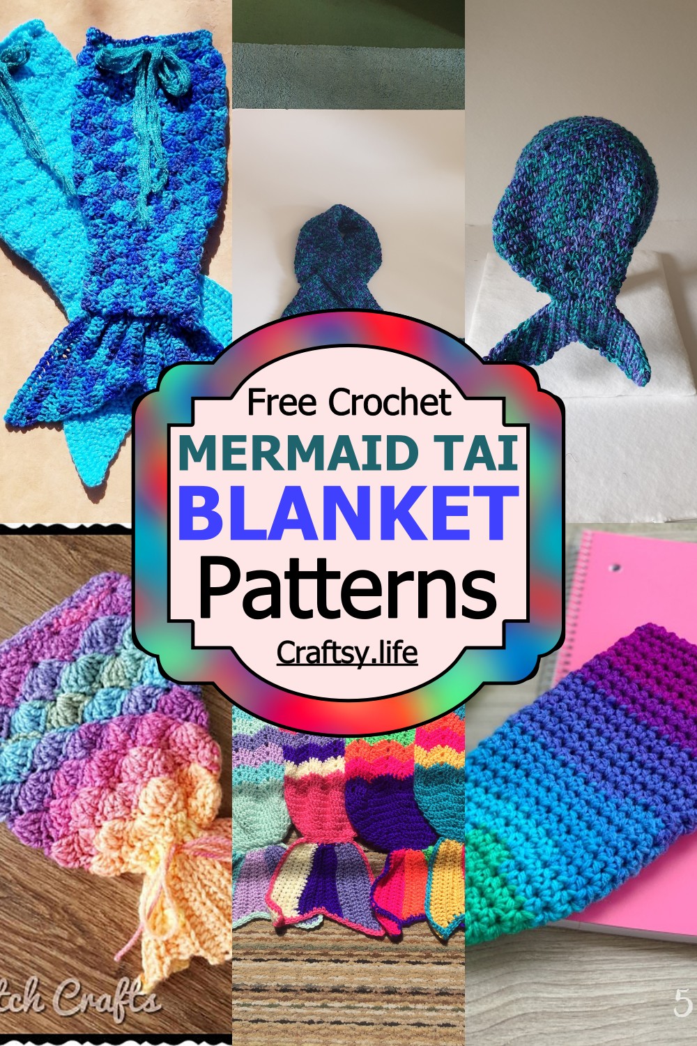 CROCHET MERMAID TAIL BLANKET PATTERNS KIDS & ADULTS