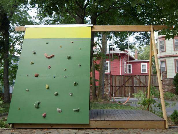 DIY Swing Set Playhouse