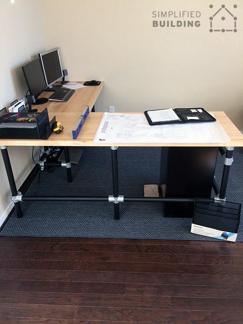 DIY Butcher Block Corner Desk