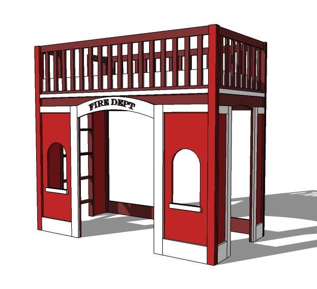 DIY Fire Station Loft Bed