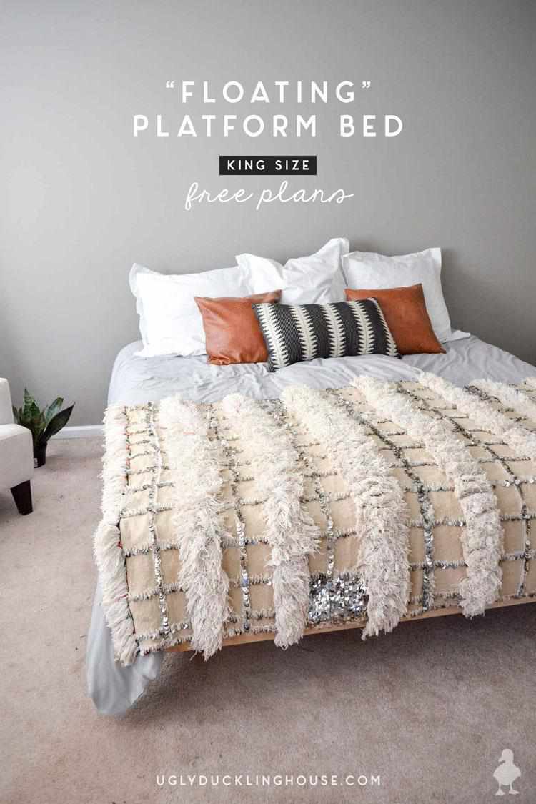 DIY Floating Bed Frame King Size