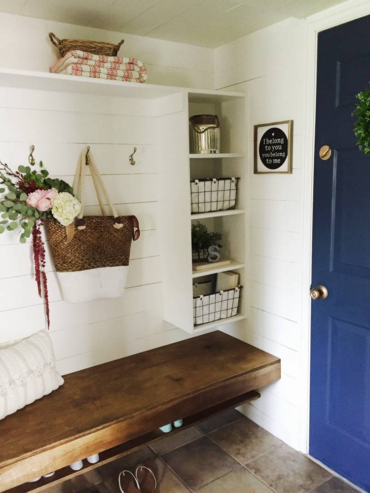 Floating Bench With Shoe Shelf