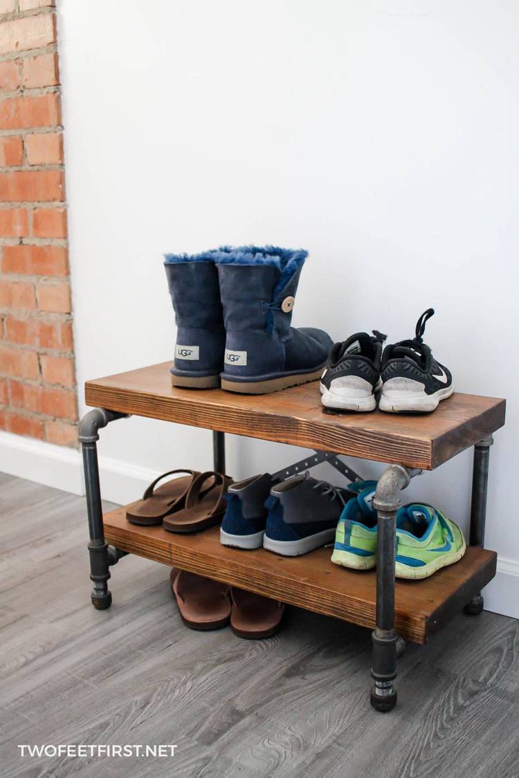 DIY Industrial Shoe Rack