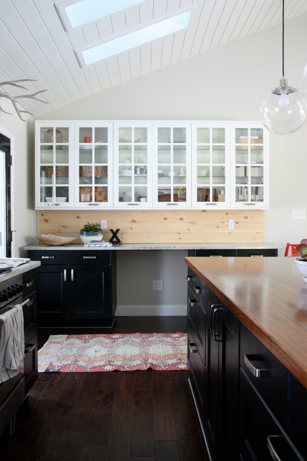 DIY Kitchen Desk Backsplash