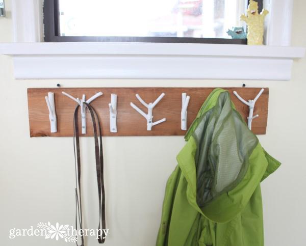 DIY Natural Branch Coat Rack