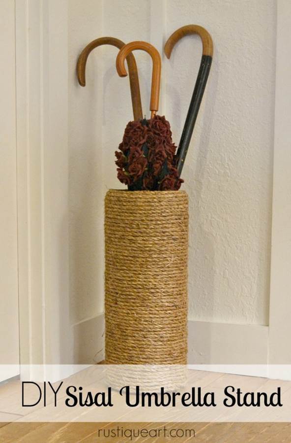 DIY Sisal Umbrella Stand