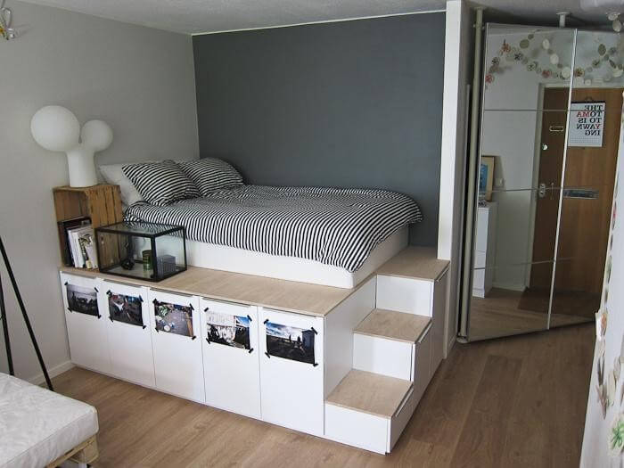 DIY Storage Platform Bed