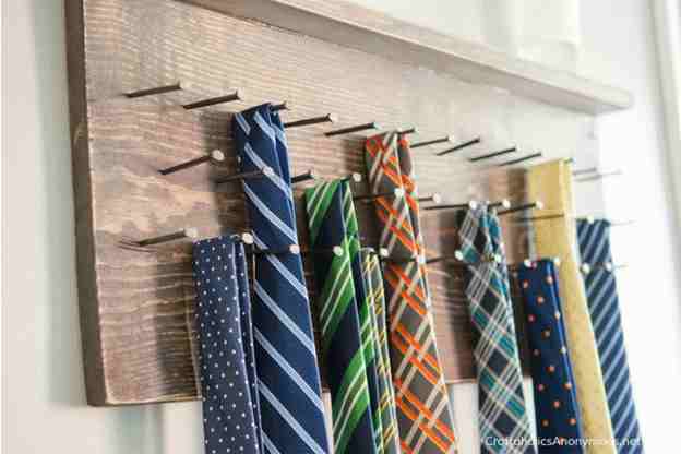 DIY Tie Rack Tutorial