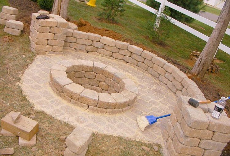 Half Wall Fire Pit Idea