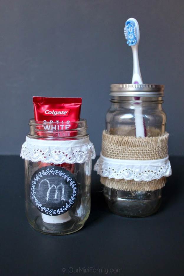 Mason Jar Toothbrush Holder DIY