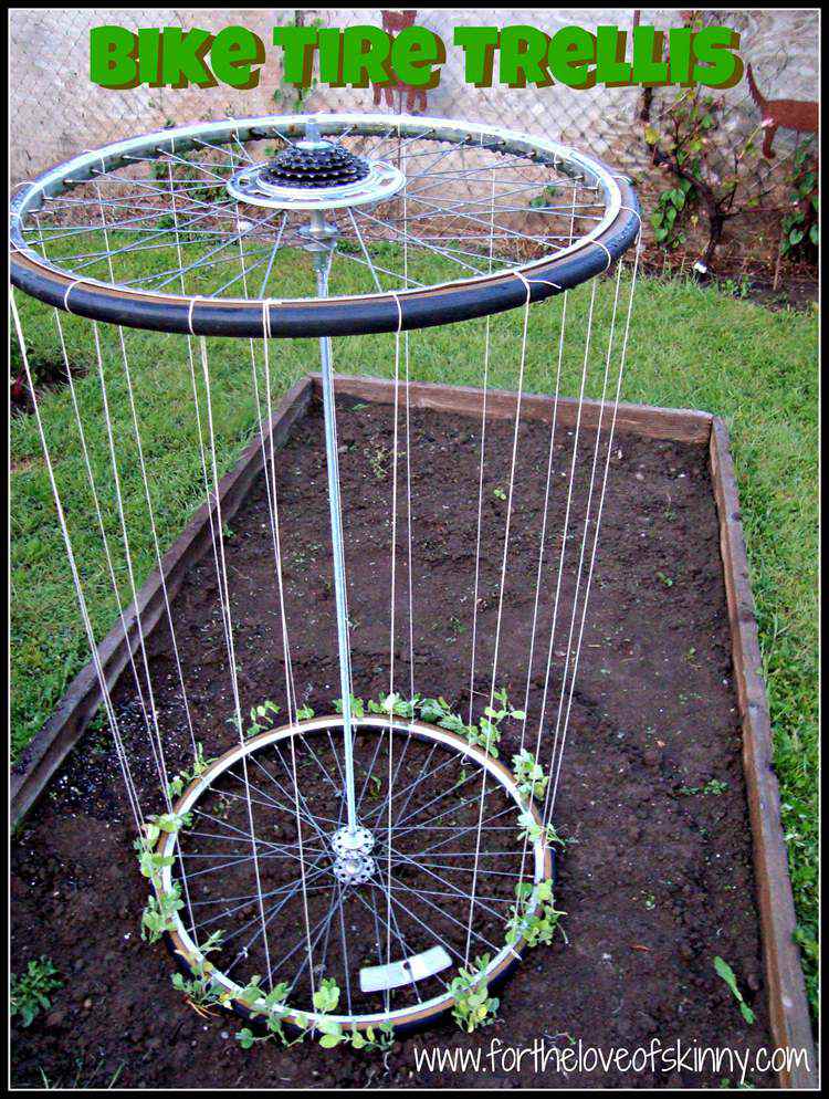 Recycled Tire Trellis DIY