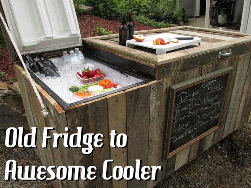 Rustic chest Fridge from an Old Fridge