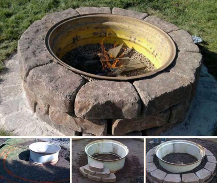 Truck Rim Fire Pit Idea