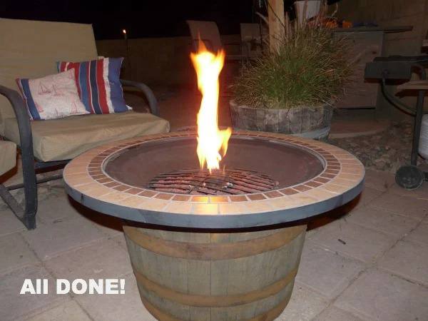 Whiskey Barrel Fire Pit