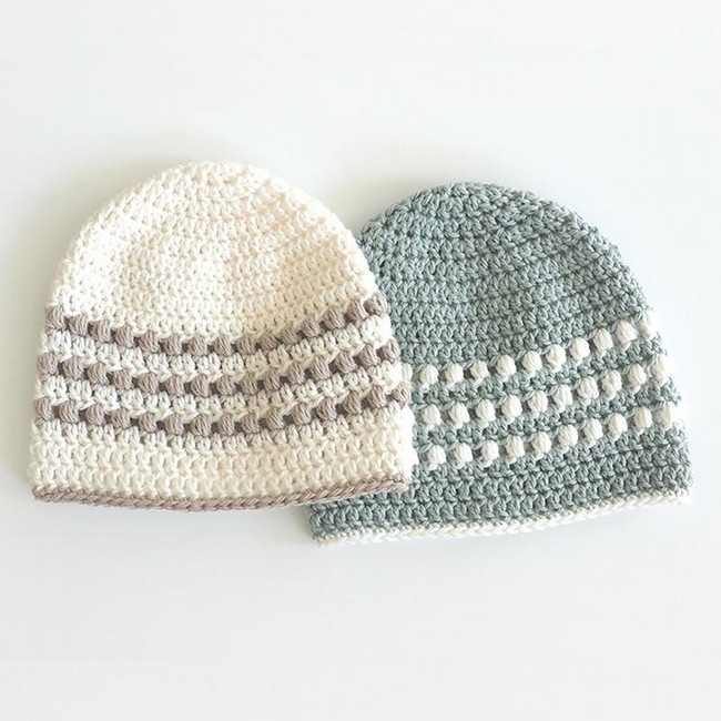 Free Crochet Baby Puff Stitch Hat Pattern