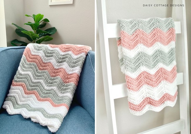 Free Crochet Pattern Ripple Baby Blanket