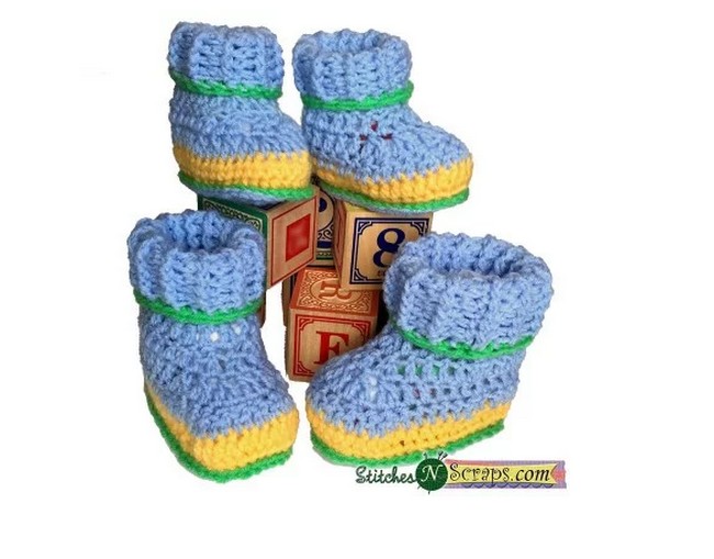 Free Crochet Pattern Striped Booties