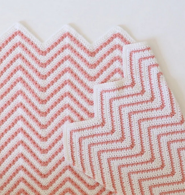 Berry Chevron Baby Blanket