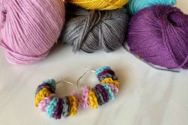 Crochet Hoop Earrings