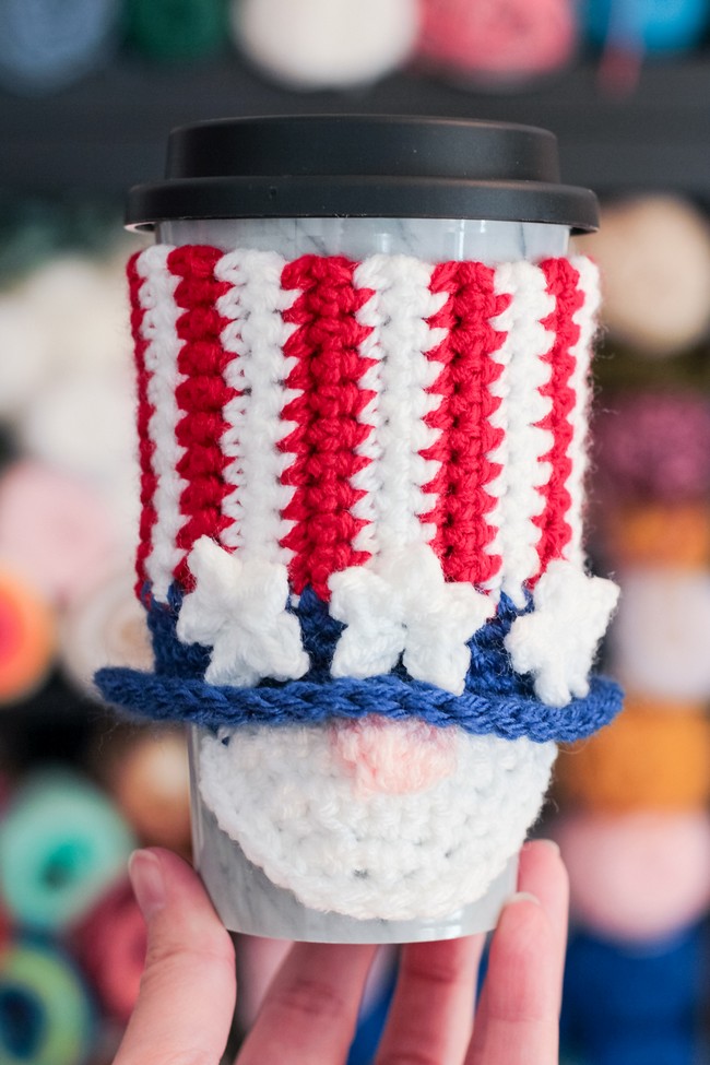 Patriotic Gnome Cup Cozy