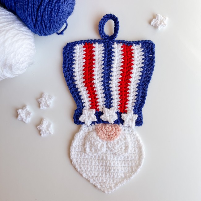 Patriotic Uncle Sam Gnome Hot Pad