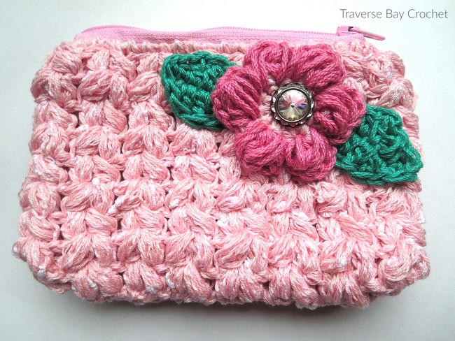 Puff Zip Flower Wallet