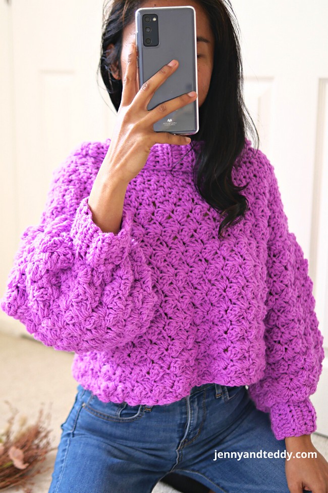 chunky crochet sweater