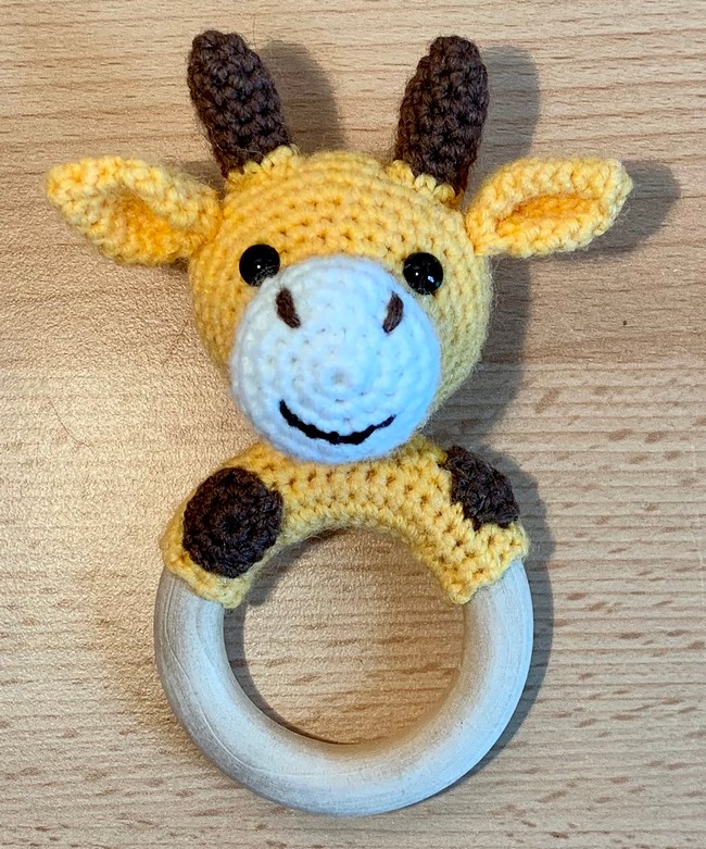 Giraffe Teething Ring Rattle