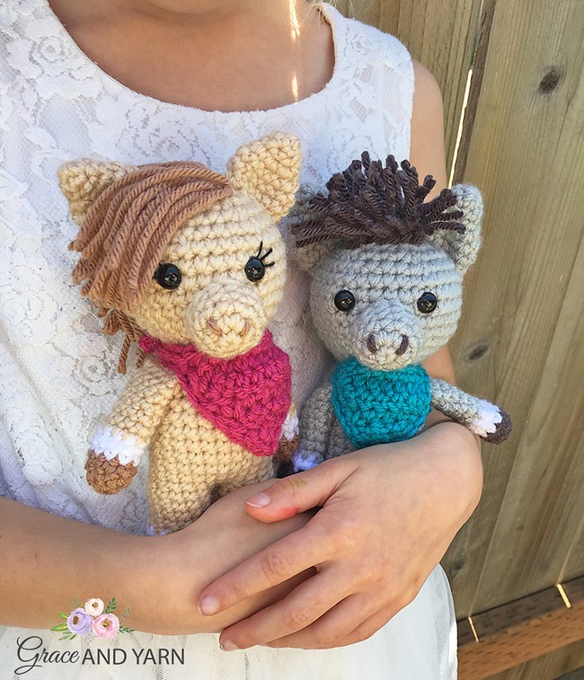 Mini Amigurumi Horse and Donkey