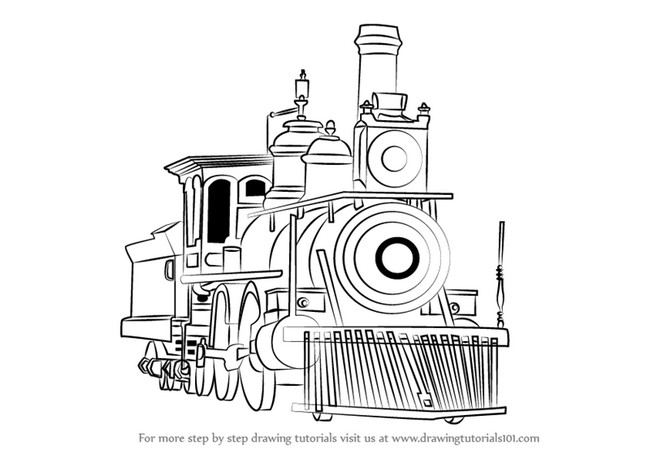 How To Draw Steam Locomotive