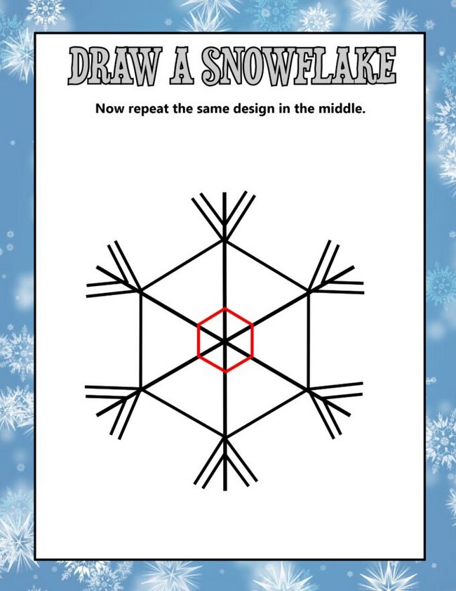 Snowflake Drawing With Pictures