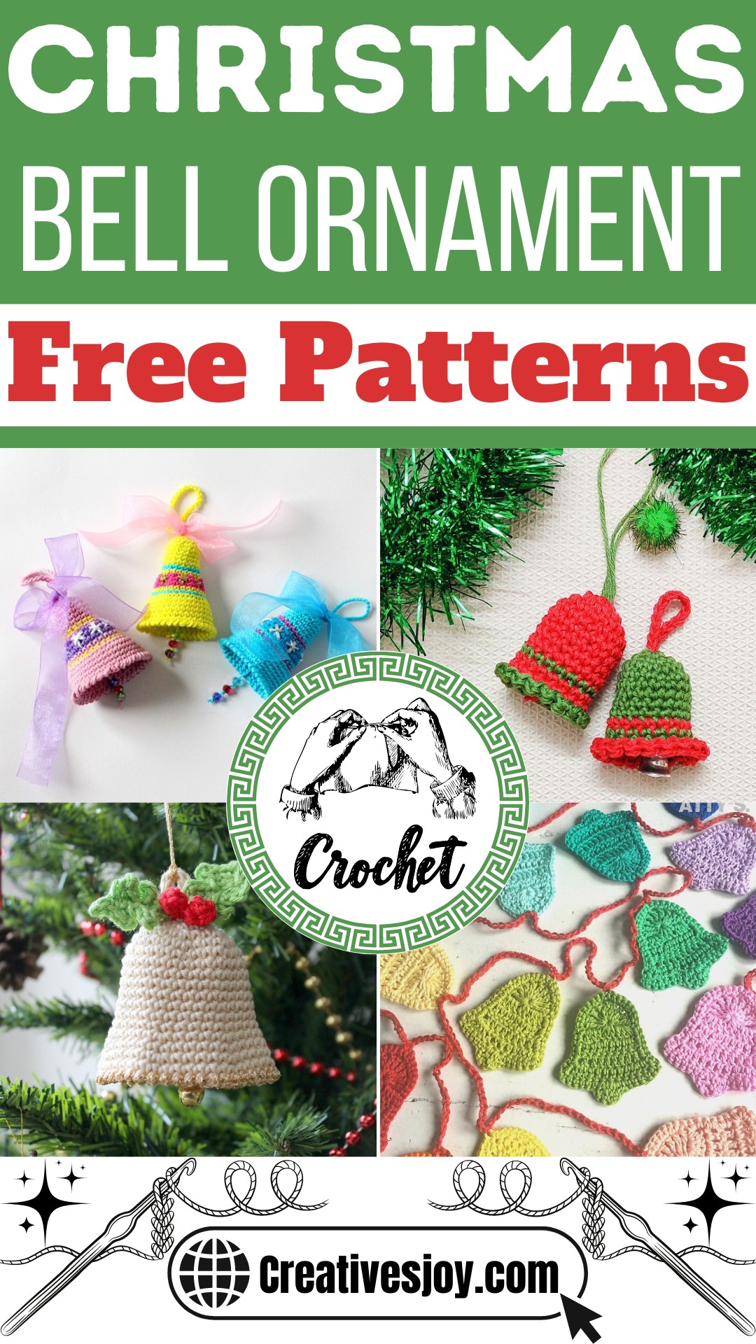 Free Crochet Christmas Bell Ornament Patterns 1