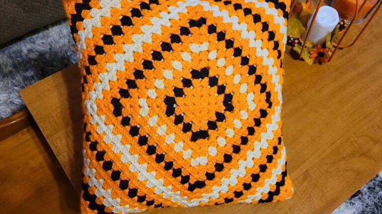 How to Crochet Granny Square Throw Pillow Cover (Complete Guide)