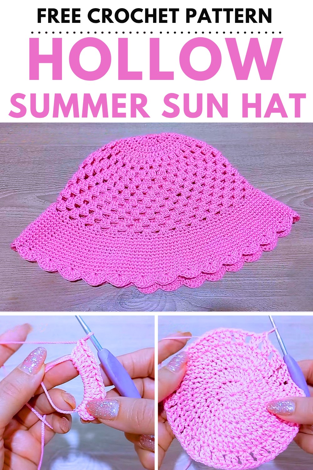 Crochet Hollow Summer Sun Hat Pattern