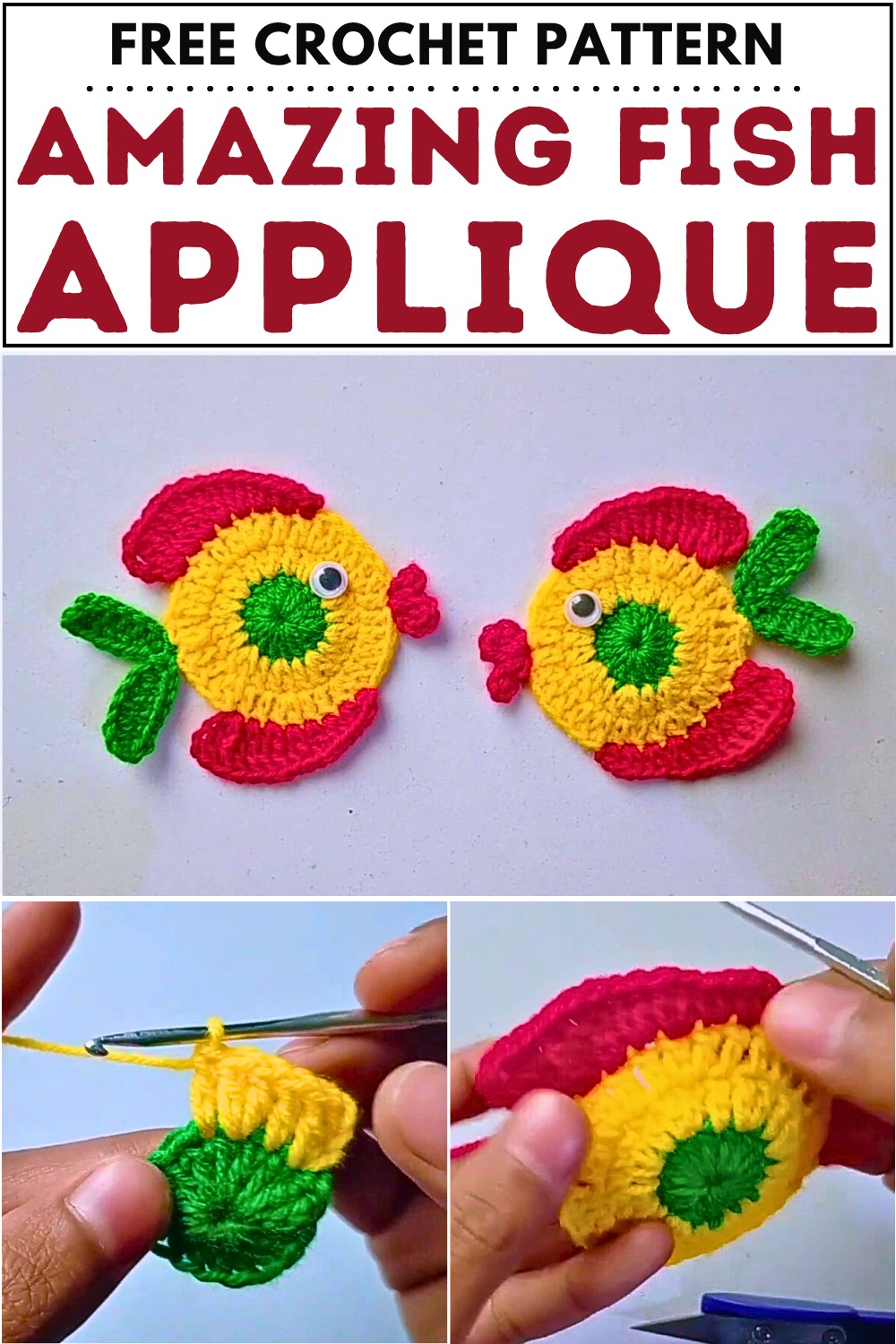 Amazing Crochet Fish Applique Pattern