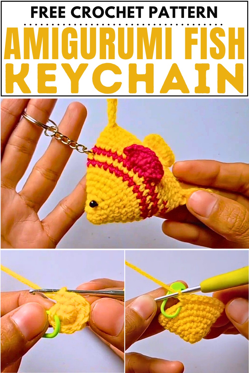 Crochet Amigurumi Fish Keychain Pattern