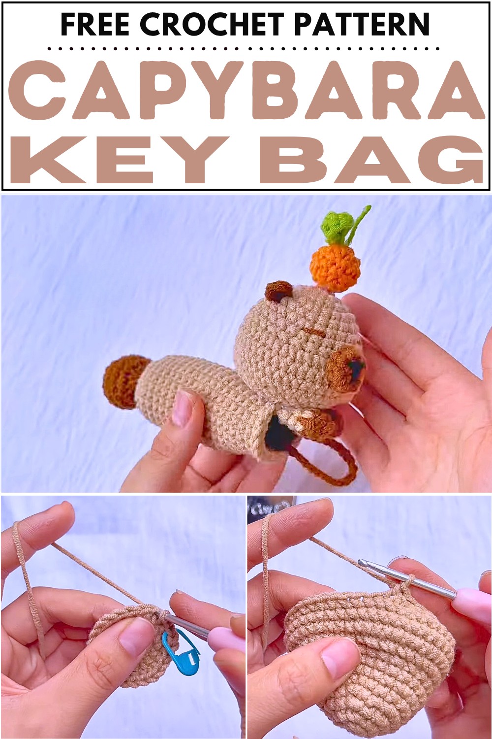 Crochet Capybara Key Bag Pattern