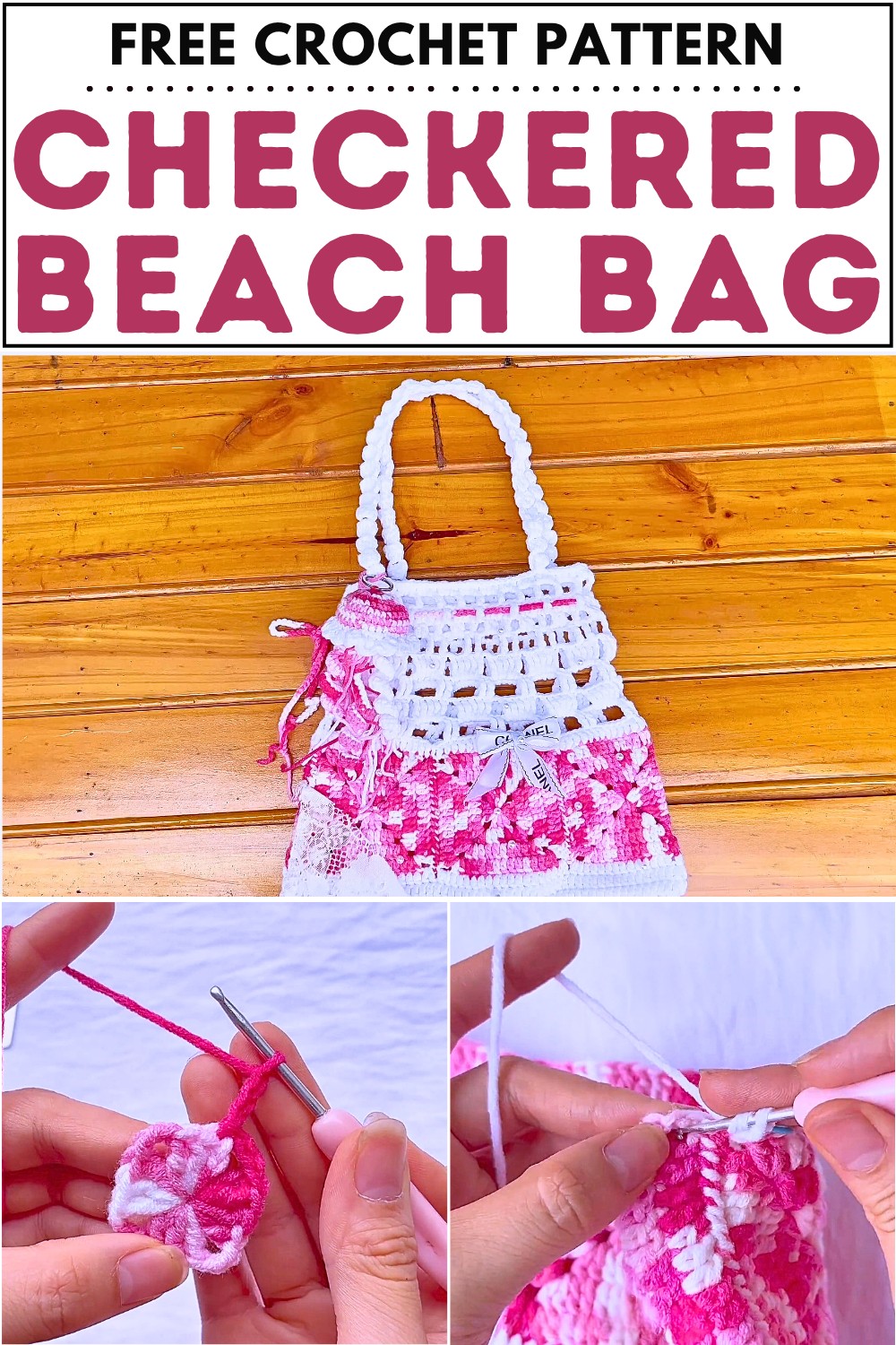 Crochet Checkered Beach Bag Pattern
