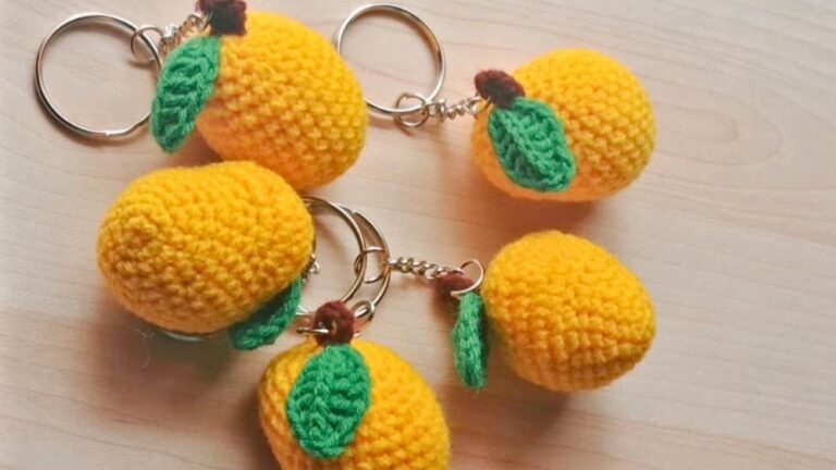 How to Crochet Cute Mango Keychain for Kids