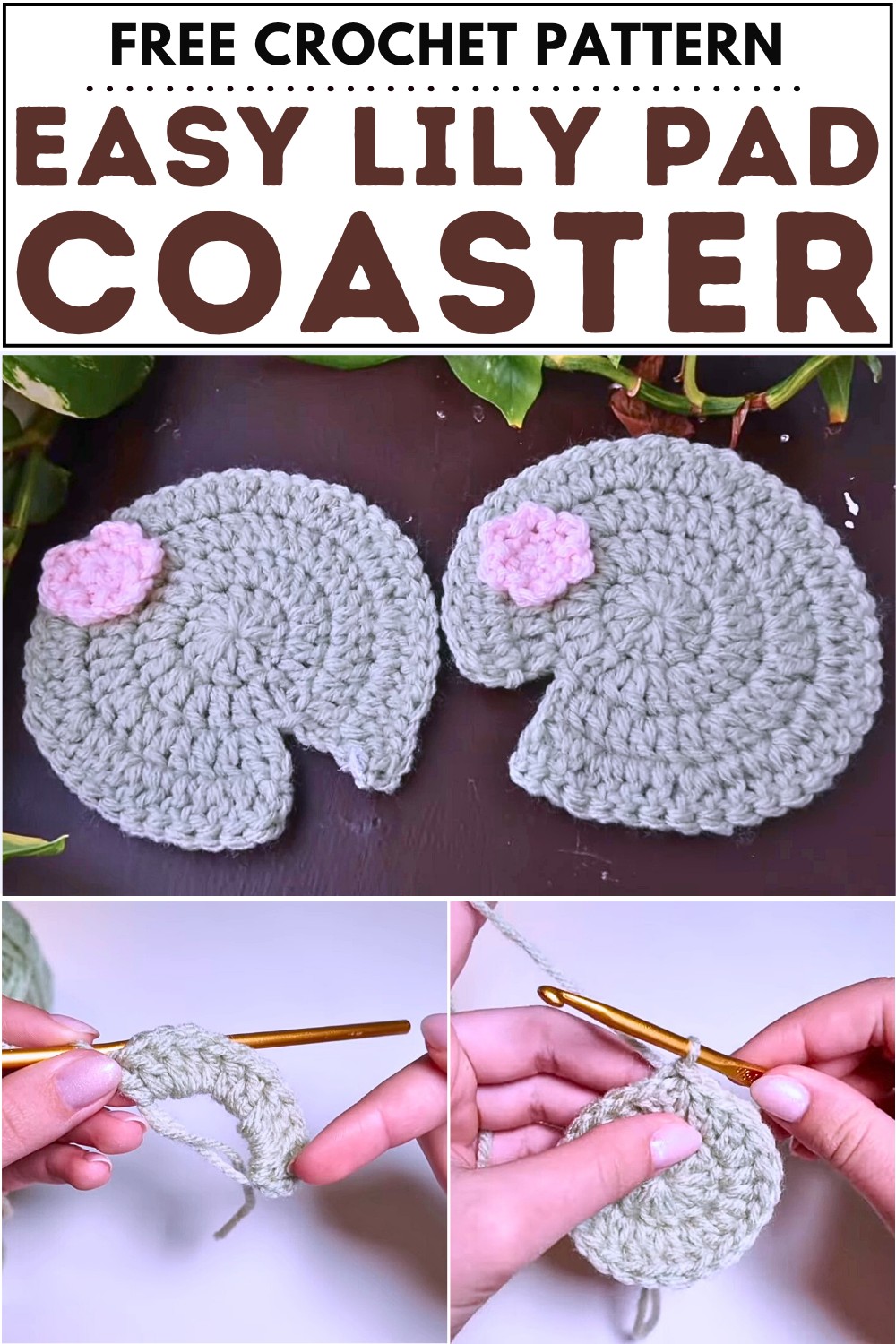 Crochet Easy Lily Pad Coaster Pattern