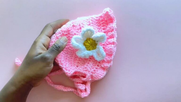 How to Crochet Flower Baby Bonnet for Beginners