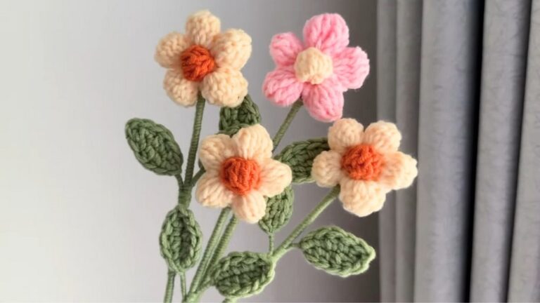 How to Crochet Puff Flower for Spring Decor