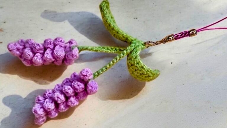 Crochet Lavender Keychain Pattern
