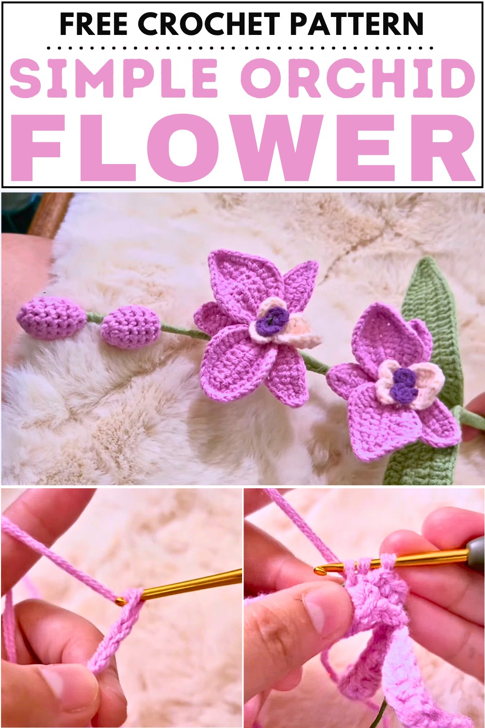 Crochet Simple Orchid Flower Pattern